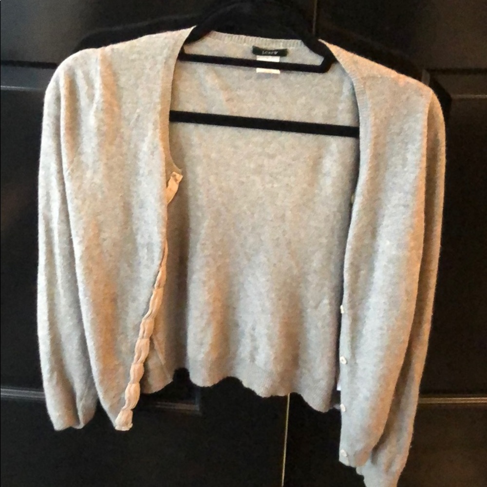 JCrew Wool & Cashmere Blend Grey Cardigan